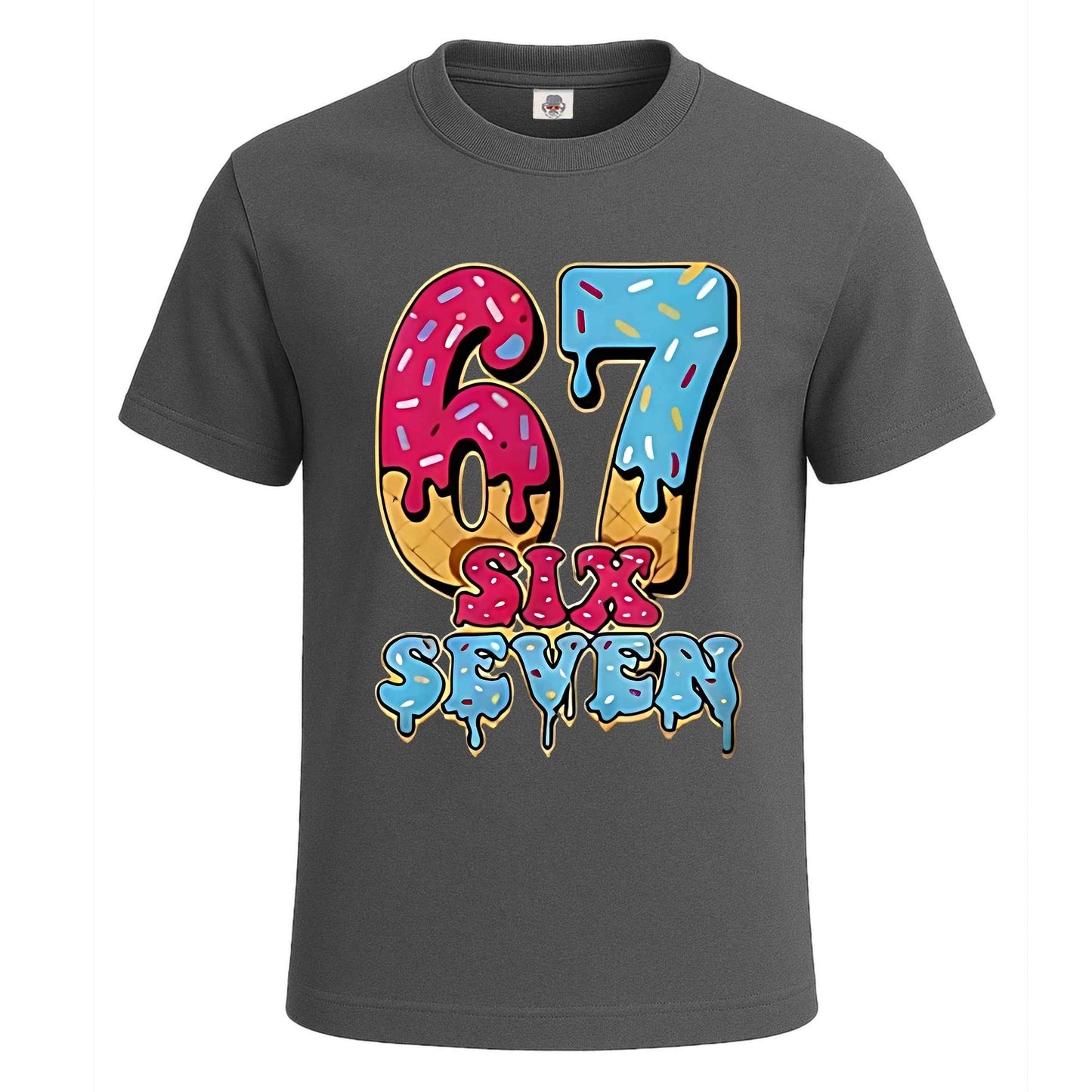 Baseball Drip Number 67 | T-Shirt For Men's Charcoal Baseball Drip Number 67 | T-Shirt For Men's