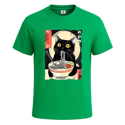 Japanes Cat Eating |T-Shirt For Men's