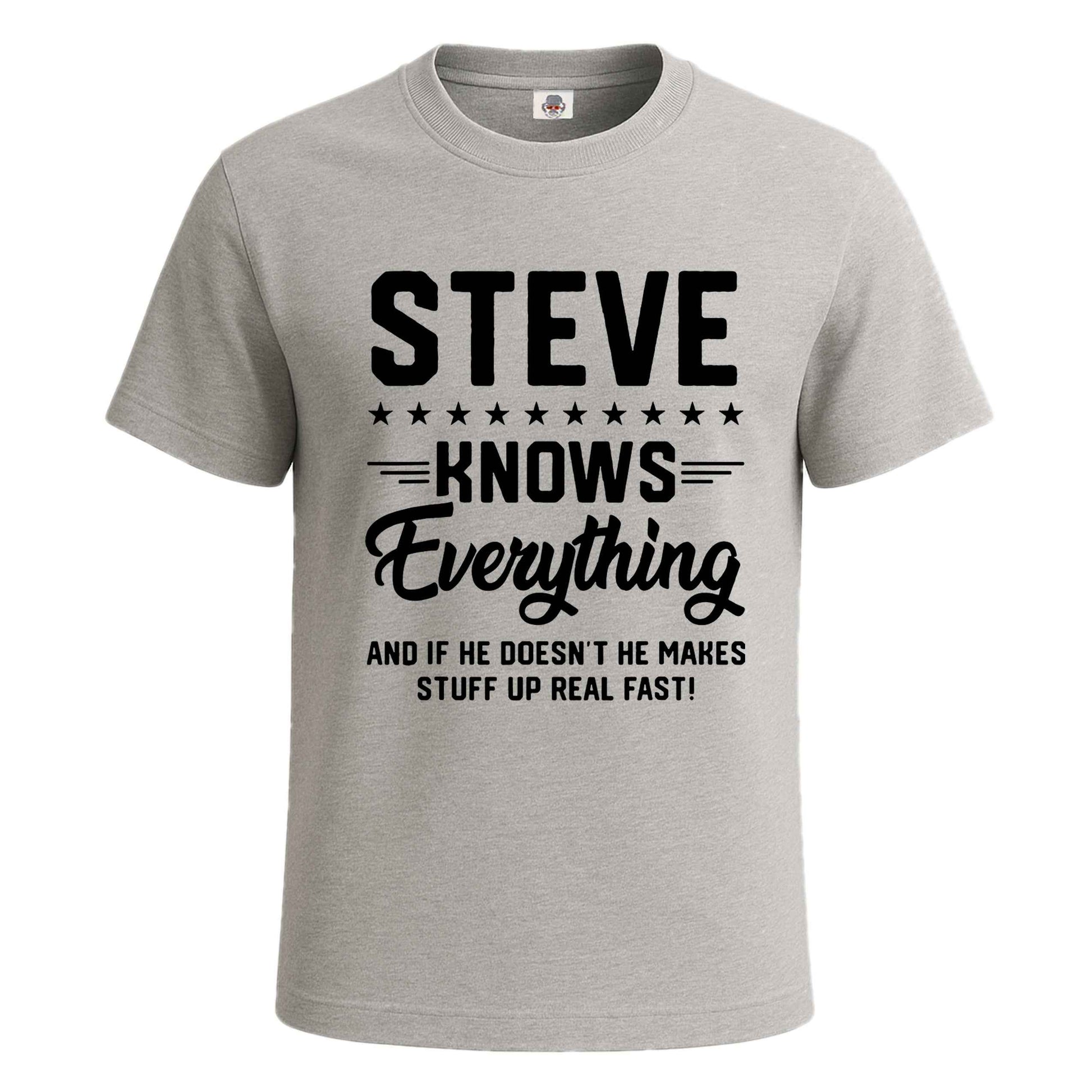 Steve Knows Everything | T-Shirt For Men's SPORT GREY T-SHIRT Steve Knows Everything | T-Shirt For Men's