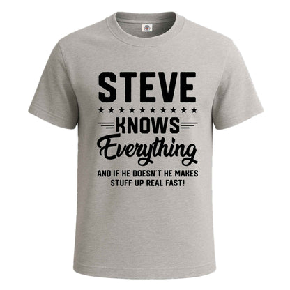 Steve Knows Everything | T-Shirt For Men's SPORT GREY T-SHIRT Steve Knows Everything | T-Shirt For Men's