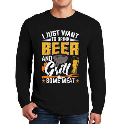 I Just Want To Drink Beer | Men's Long Sleeve I Just Want To Drink Beer | Men's Long Sleeve