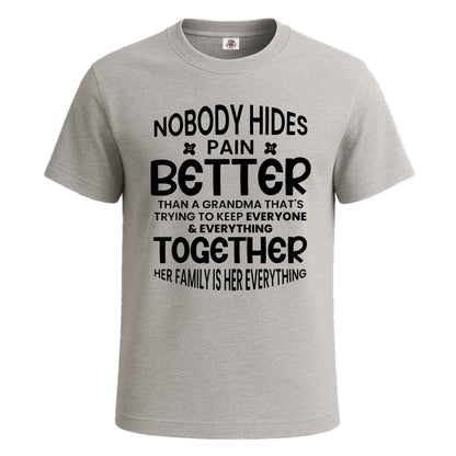 Nobody Hidee Pain | T-Shirt For Men's SPORT GREY T-SHIRT Nobody Hidee Pain | T-Shirt For Men's