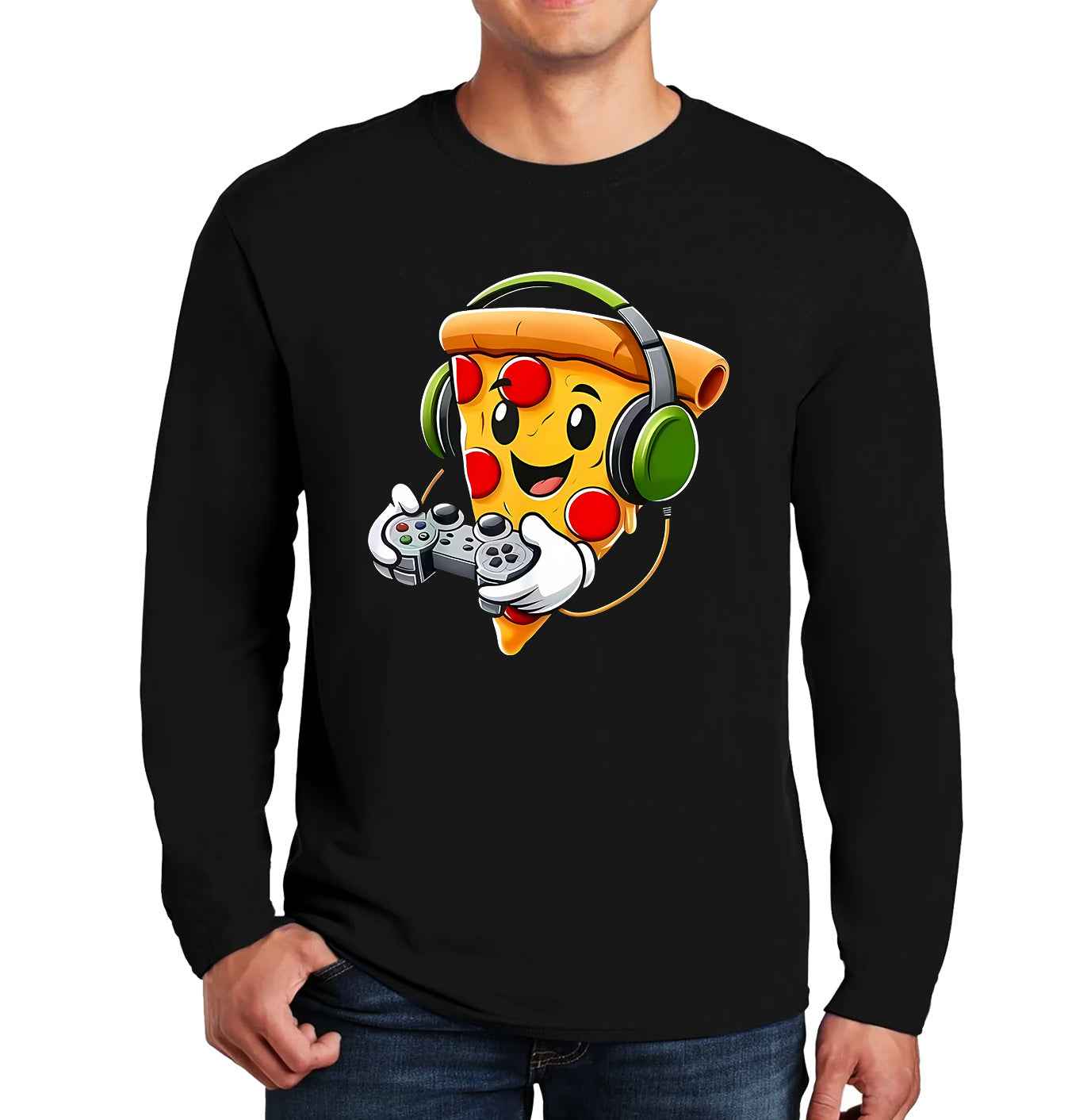 Pizza Video Gaming | Men's Long Sleeve