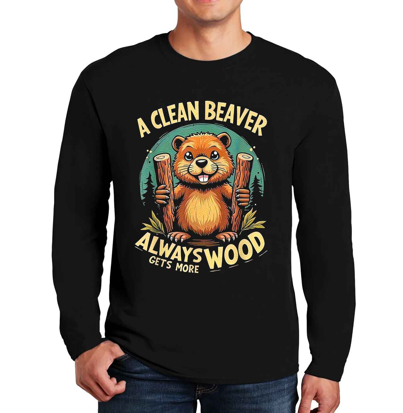A Clean Beaver Always | Men's Long Sleeve