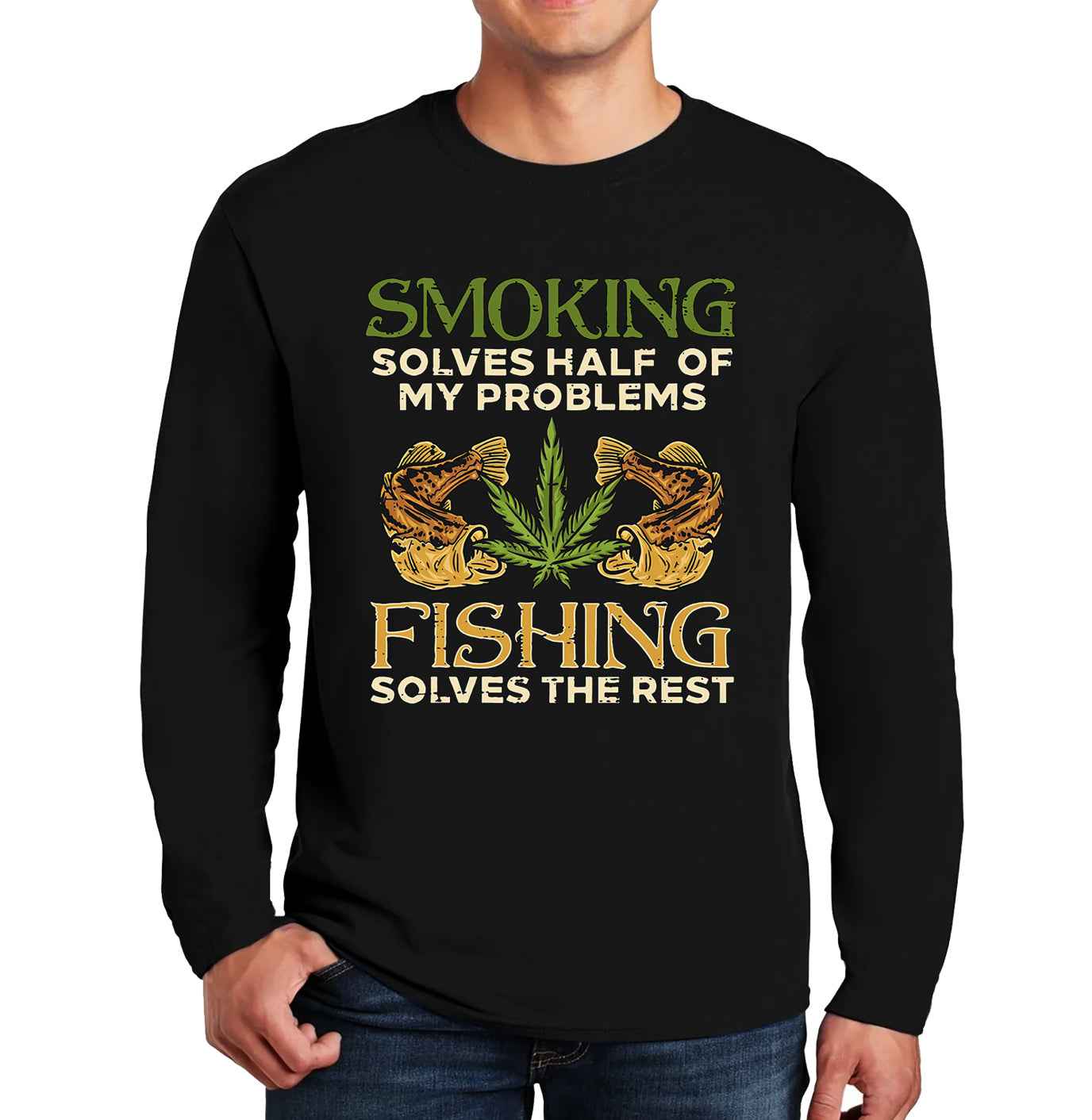Smoking Solves Half  | Men's Long Sleeve