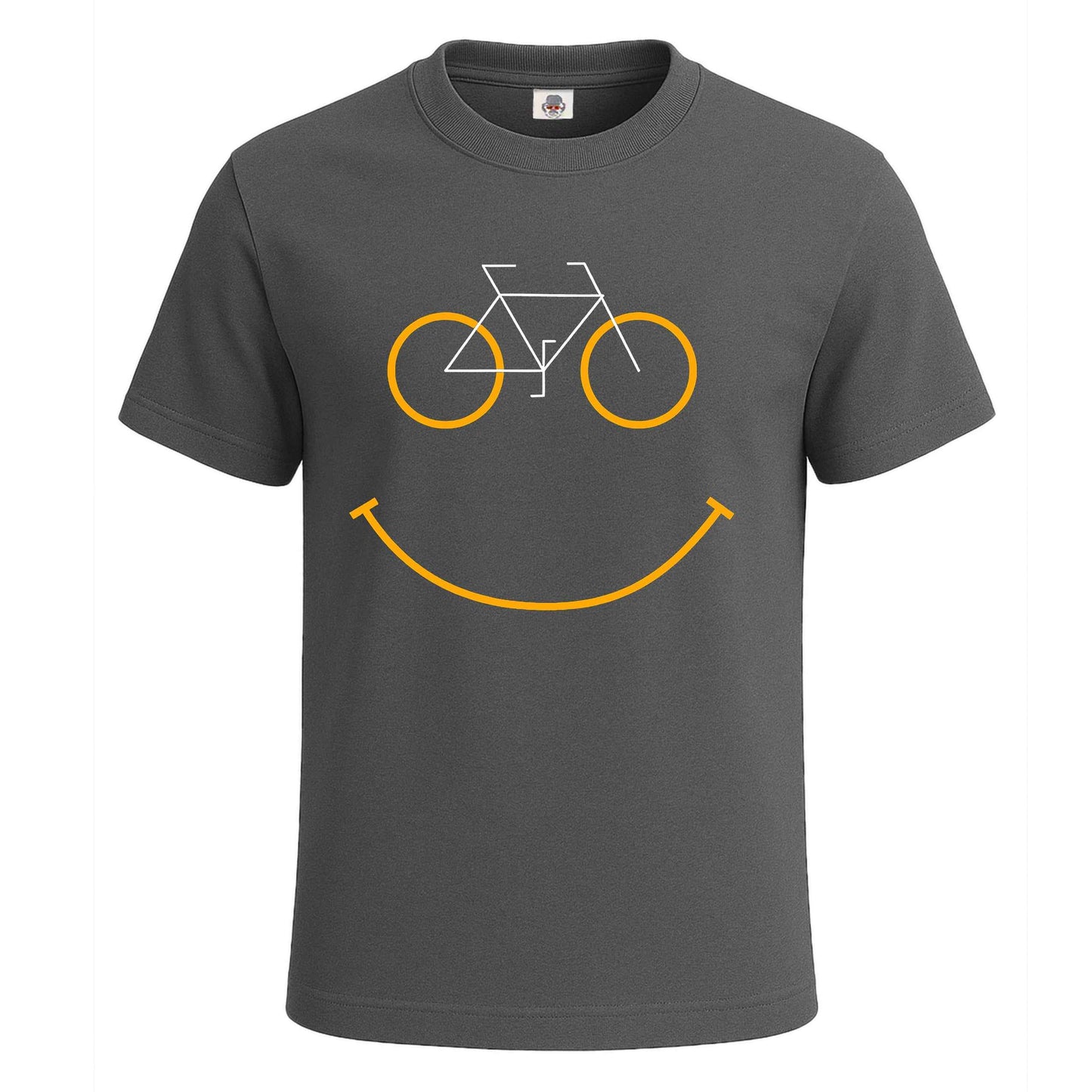 Bicycle Smile Graphic| T-Shirt For Men's Charcoal Bicycle Smile Graphic| T-Shirt For Men's