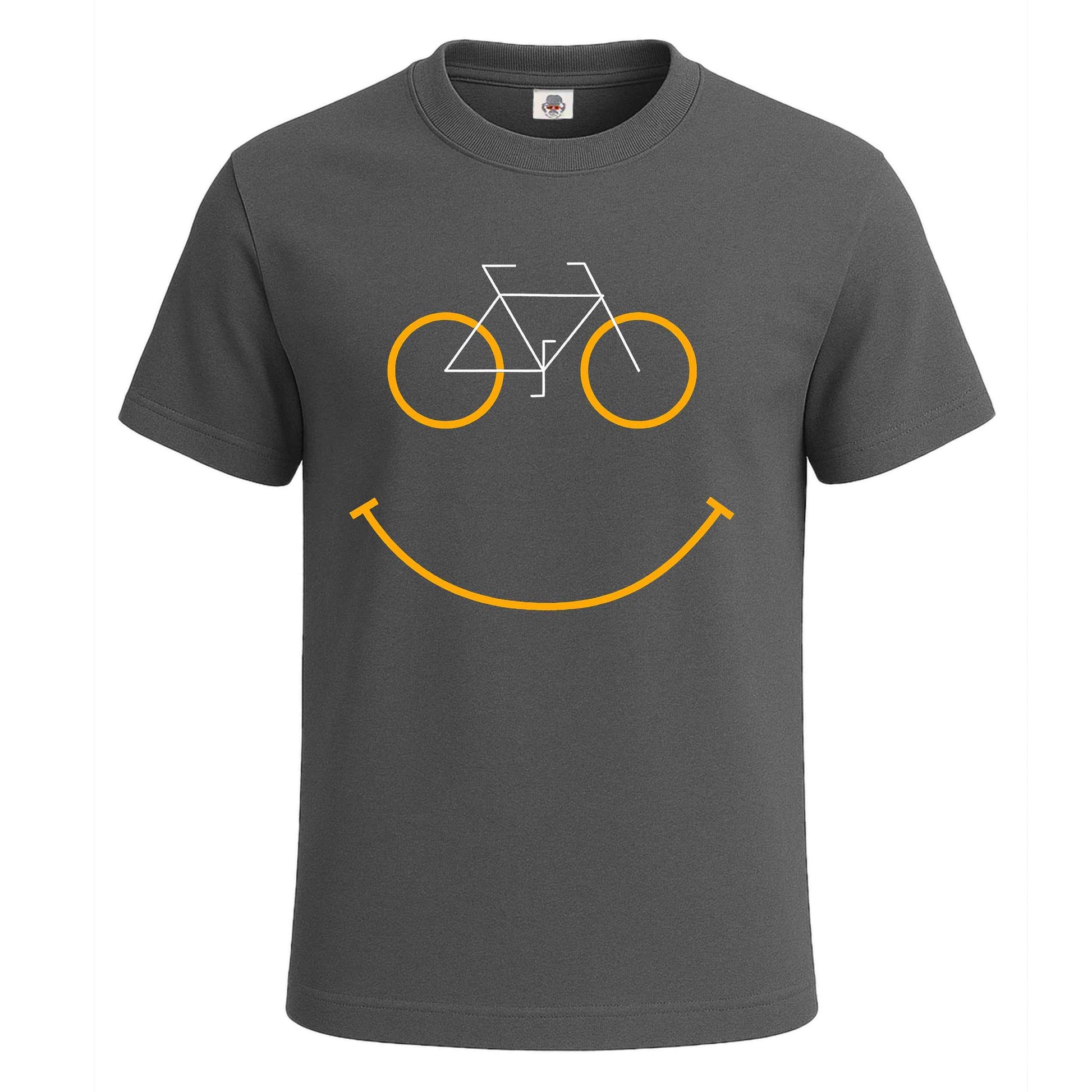 Bicycle Smile Graphic| T-Shirt For Men's Charcoal Bicycle Smile Graphic| T-Shirt For Men's