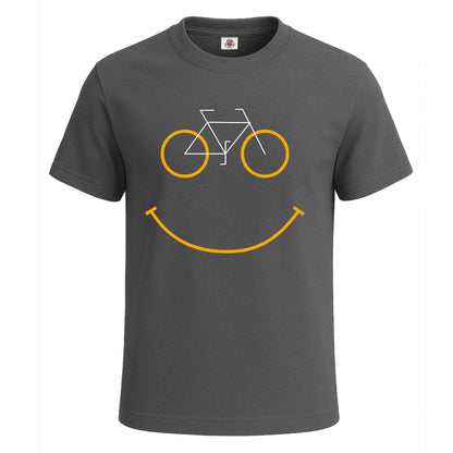 Bicycle Smile Graphic| T-Shirt For Men's Charcoal Bicycle Smile Graphic| T-Shirt For Men's