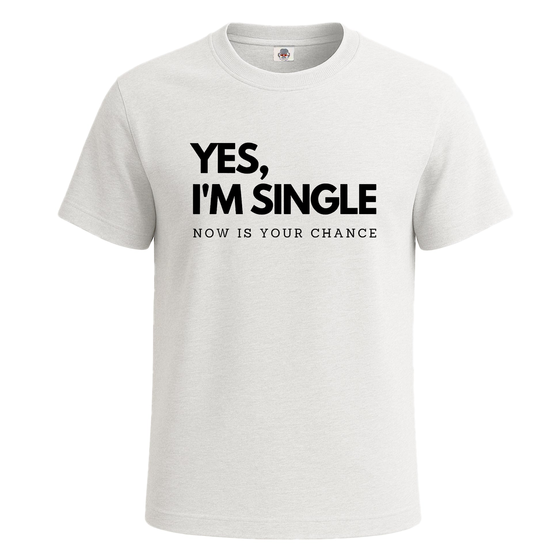 Yes I'm Single Now | T-Shirt For Men's WHITE T-SHIRT Yes I'm Single Now | T-Shirt For Men's