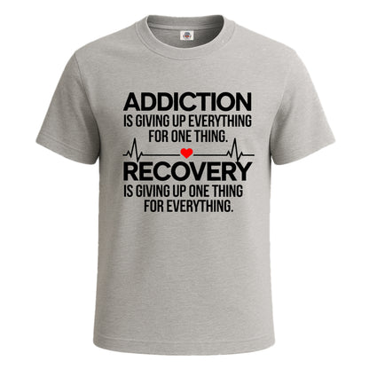 Addiction Is Giving Up | T-Shirt For Men's SPORT GREY T-SHIRT Addiction Is Giving Up | T-Shirt For Men's