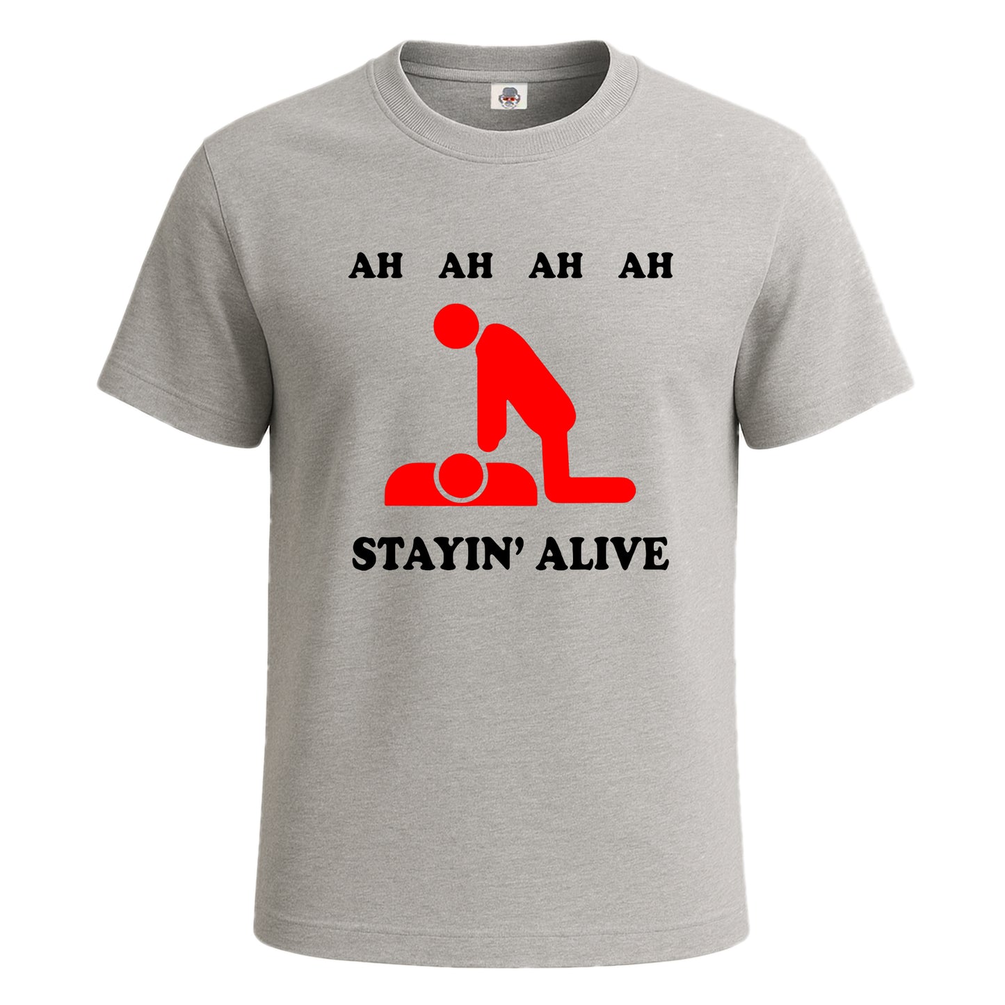 Ah Ah Stayin Alive | T-Shirt For Men's SPORT GREY T-SHIRT Ah Ah Stayin Alive | T-Shirt For Men's
