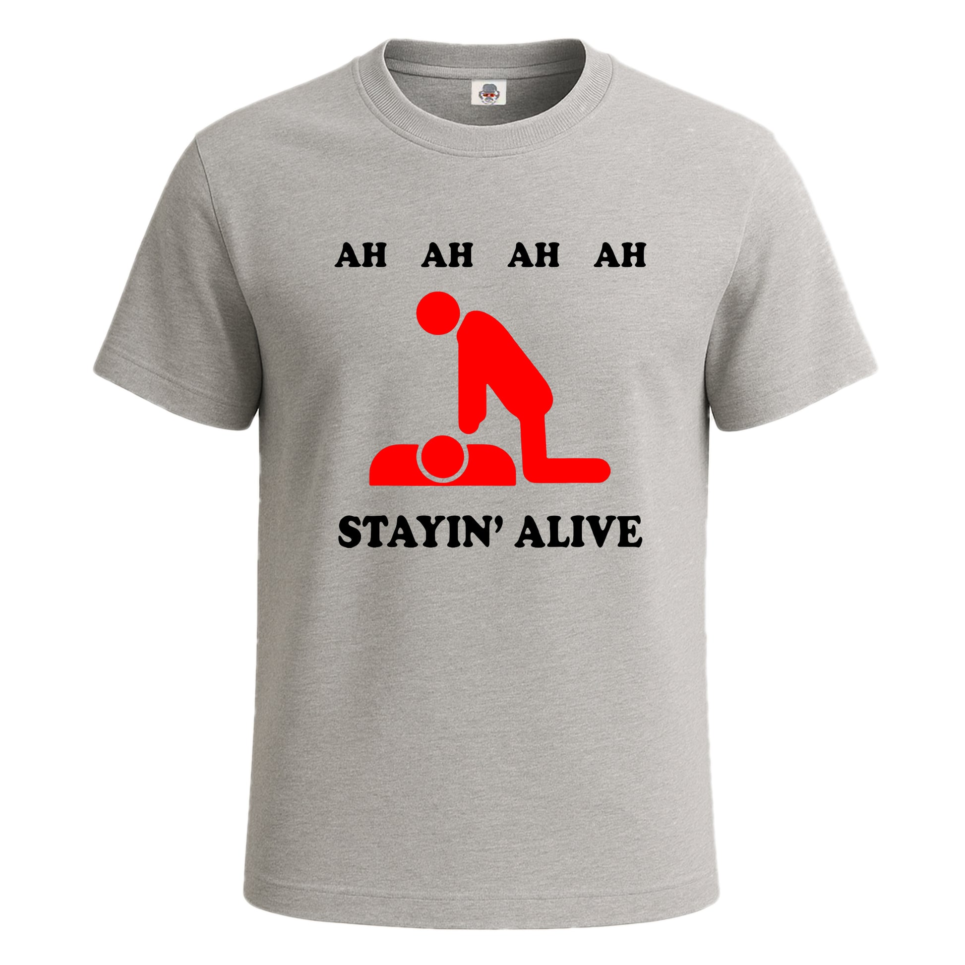 Ah Ah Stayin Alive | T-Shirt For Men's SPORT GREY T-SHIRT Ah Ah Stayin Alive | T-Shirt For Men's