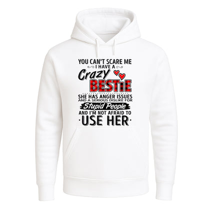 You Can't Scare Me | Hoody For Men's WHITE HOODY You Can't Scare Me | Hoody For Men's