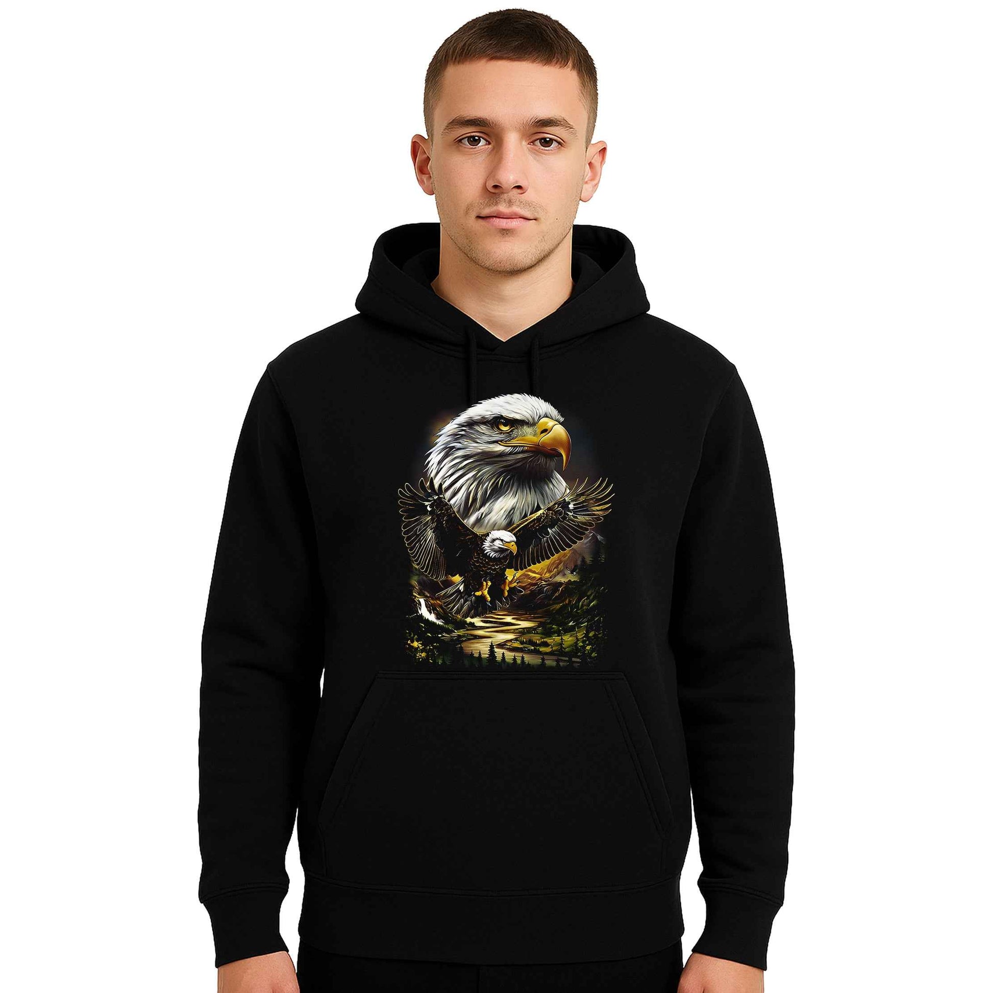 Eagle Bird Mountain Halftone | Hoody For Men's