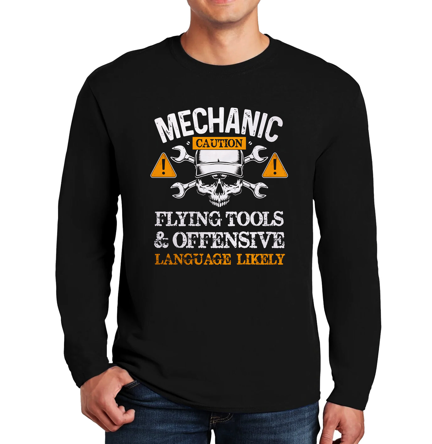 Mechanic Caution  Flying | Men's Long Sleeve