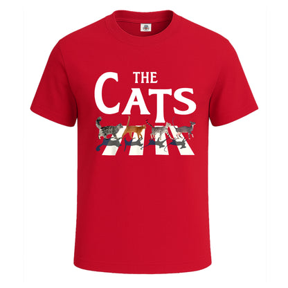 The Cats Abbey Road | T-Shirt For Men's RED T-SHIRT The Cats Abbey Road | T-Shirt For Men's