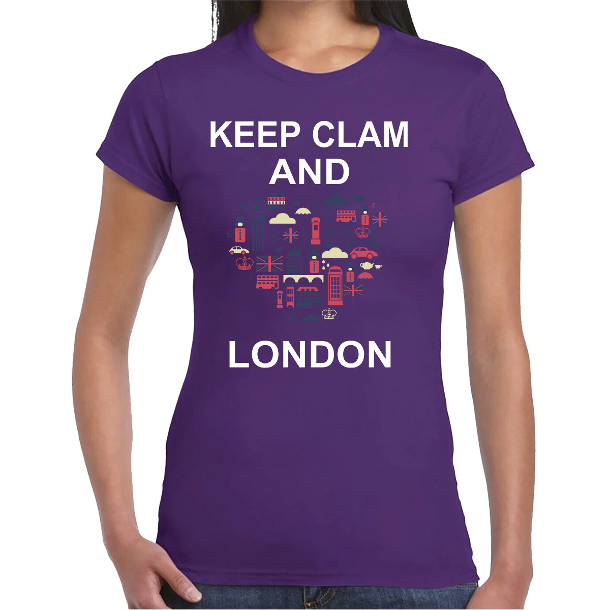 KEEP CLAM AND | LADIES T-SHIRT