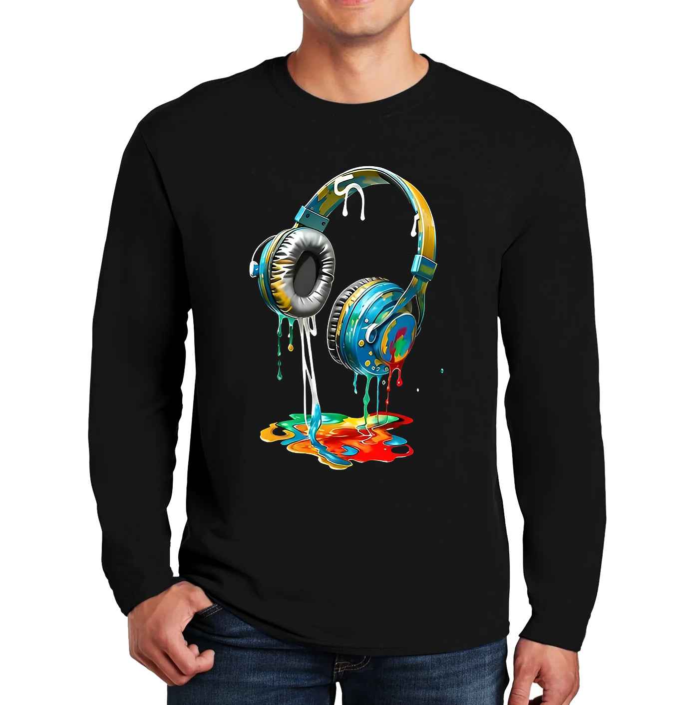 Melting Headphones | Men's Long Sleeve Melting Headphones | Men's Long Sleeve