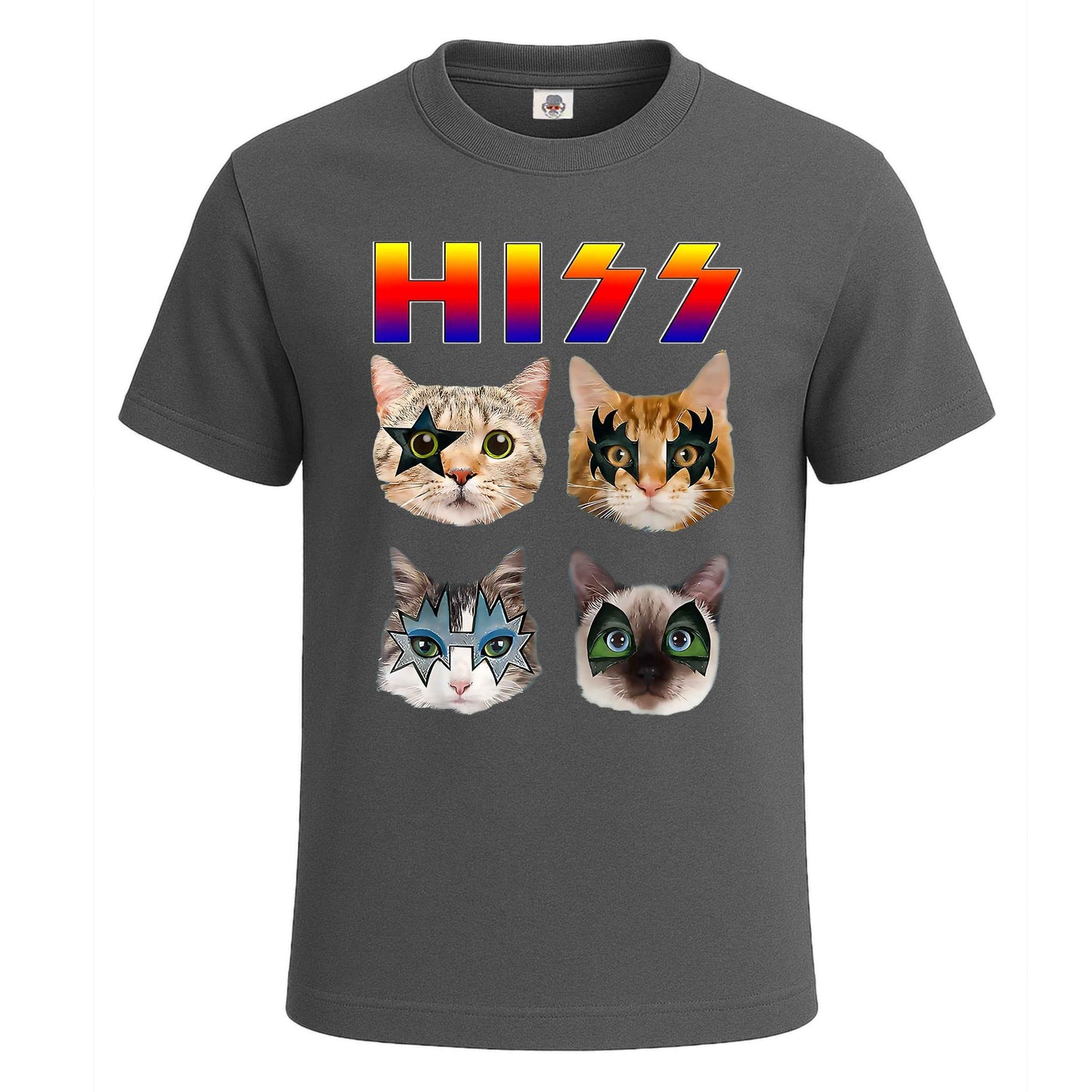 HISS Cat Funny Cats | T-Shirt For Men's Charcoal HISS Cat Funny Cats | T-Shirt For Men's