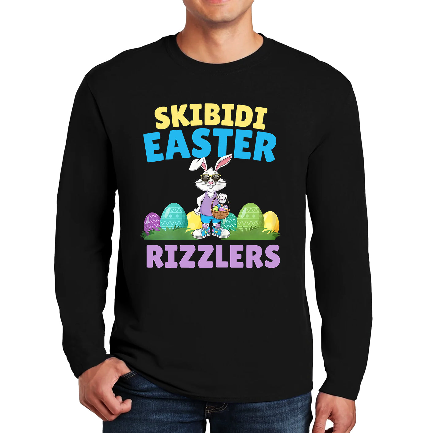 Skibidi Easter Funny | Men's Long Sleeve Skibidi Easter Funny | Men's Long Sleeve