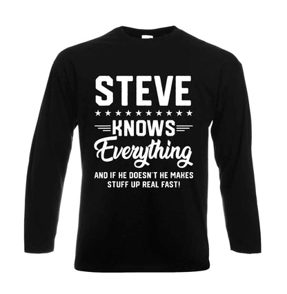Steve Knows Everything | Men's Long Sleeve