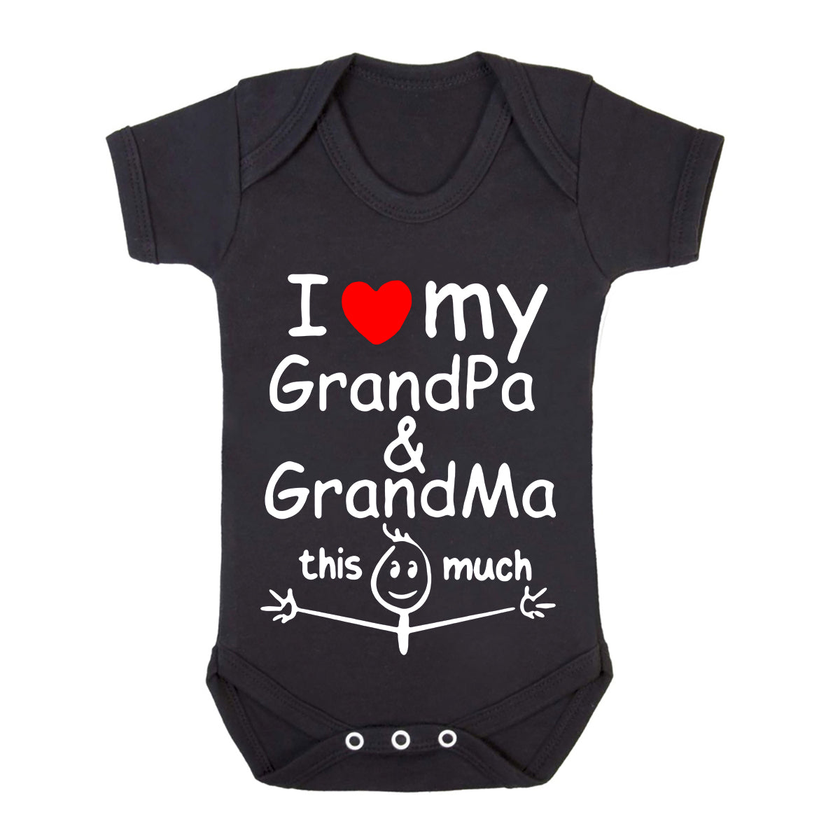 I Love My Grandma | BABY GROW BLACK BABY GROW I Love My Grandma | BABY GROW