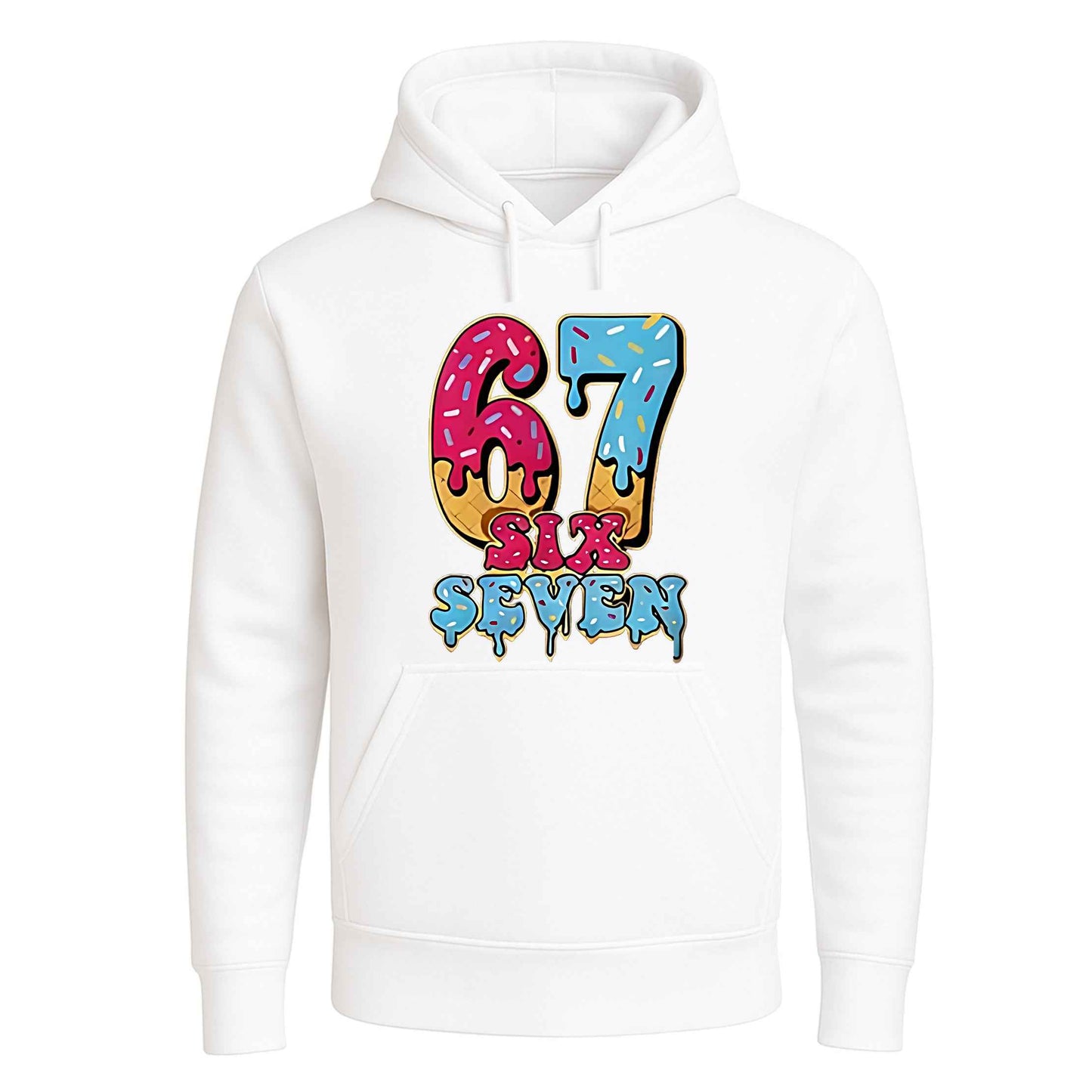 Baseball Drip Number 67 | Hoody For Men's WHITE HOODY Baseball Drip Number 67 | Hoody For Men's