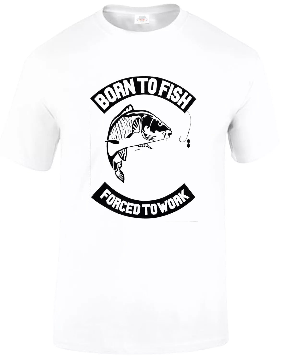 Fishing Fathers Day Fisherman MEN'S T-SHIRT BORN TO FISH FORCED TO WORK Fishing Fathers Day Fisherman MEN'S T-SHIRT