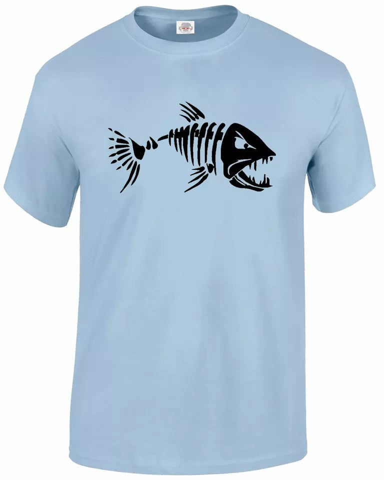 Fishing Print Fisherman MEN'S T-SHIRT CARP SKELETON Fishing Print Fisherman MEN'S T-SHIRT