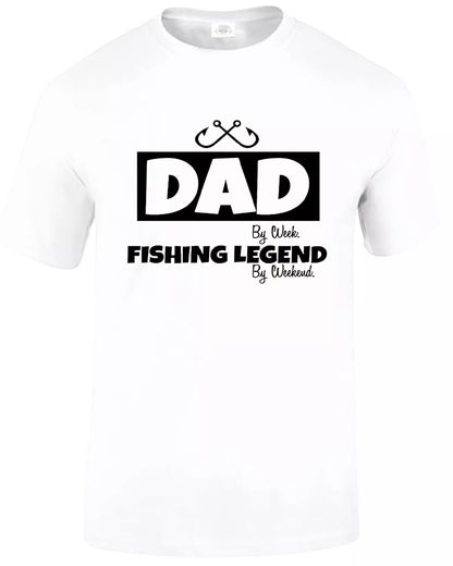 Fishing Fathers Day Fisherman MEN'S T-SHIRT DAD FISHING LEGEND Fishing Fathers Day Fisherman MEN'S T-SHIRT
