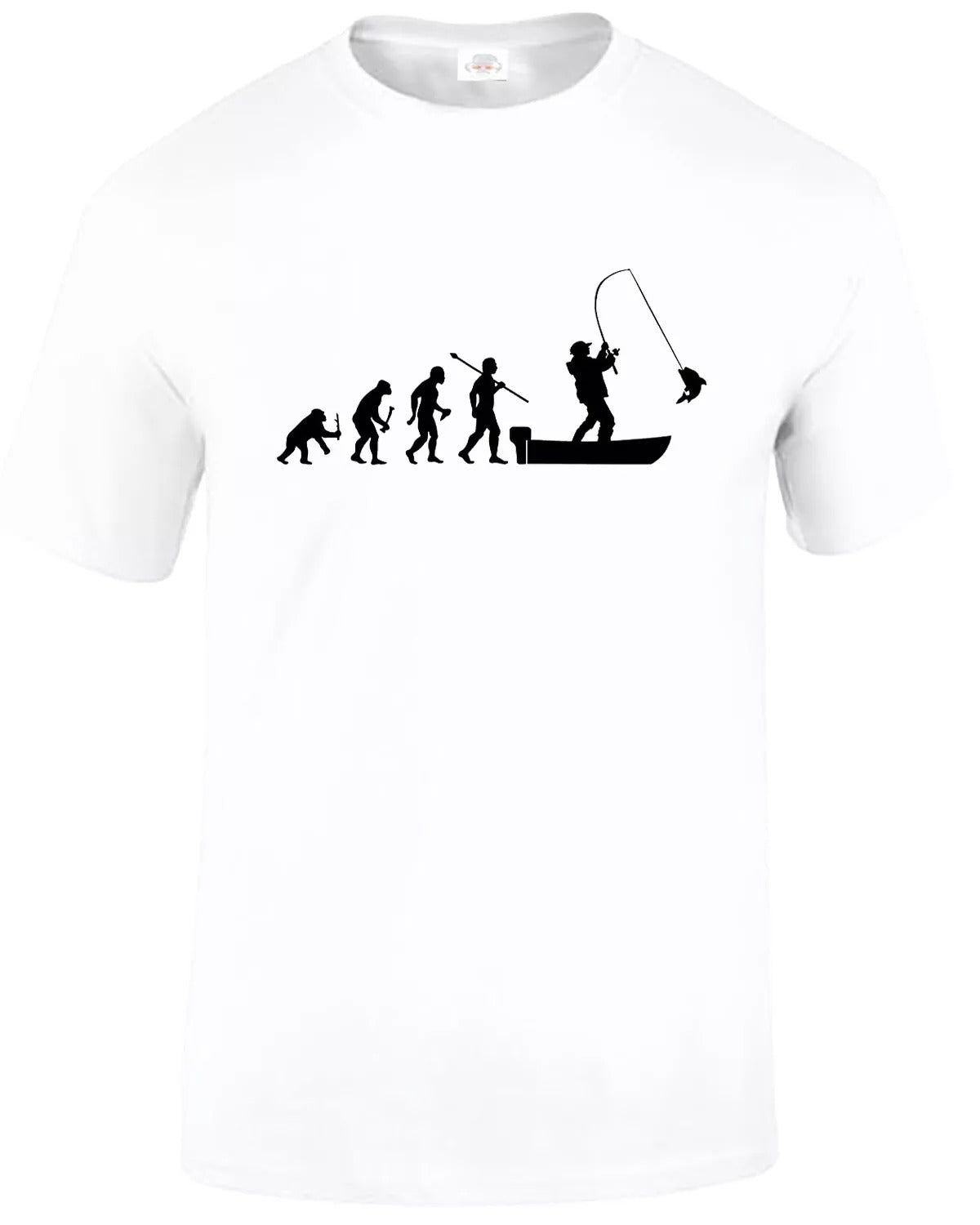 Fishing Fathers Day Fisherman MEN'S T-SHIRT EVOLUTION OF MAN TO BOAT FISHING Fishing Fathers Day Fisherman MEN'S T-SHIRT