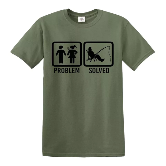 Fishing T-Shirt Gifts for Men - Problem Solved Fishing Apparel for Fishermen Fishing T-Shirt Gifts for Men - Problem Solved Fishing Apparel for Fishermen