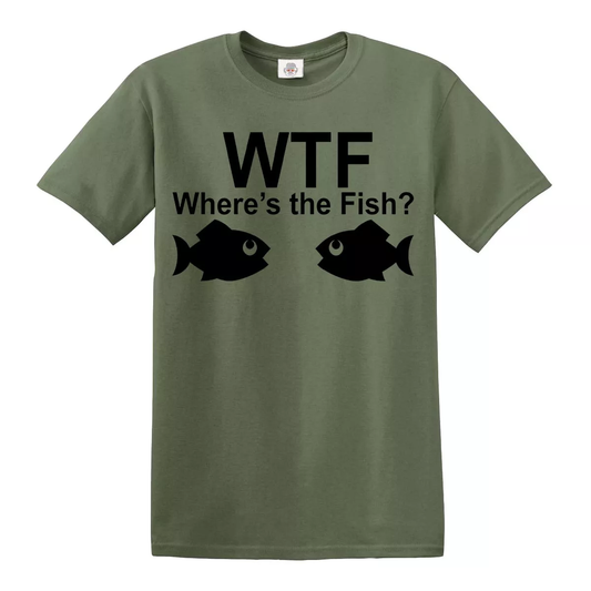 Fishing T-Shirt for Men - WTF Where's Is Fish - Fisherman Clothing Gifts Fishing T-Shirt for Men - WTF Where's Is Fish - Fisherman Clothing Gifts