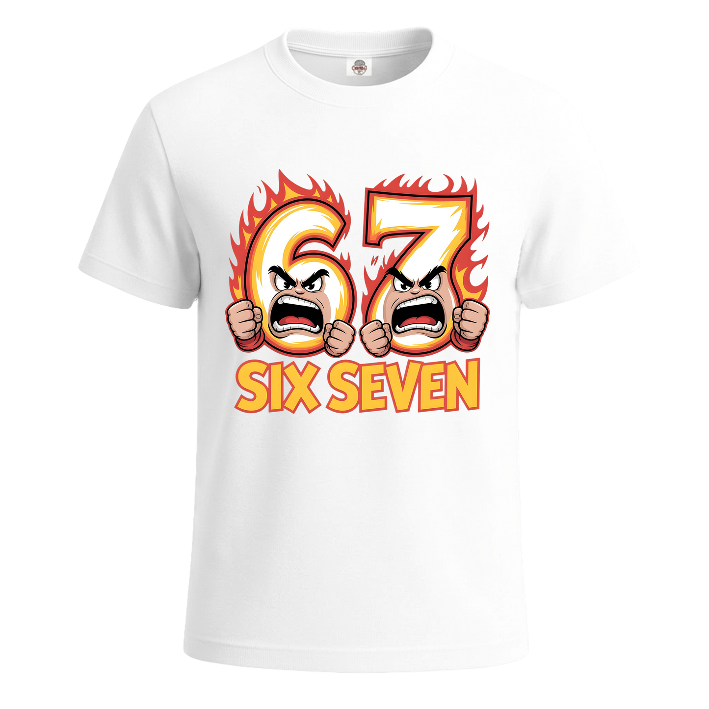 Hot Fire Six Seven 67 White | T-Shirt For Men's Hot Fire Six Seven 67 White | T-Shirt For Men's