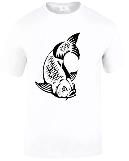 Fishing Fathers Day Fisherman MEN'S T-SHIRT KOI BIG SIDE PRINT Fishing Fathers Day Fisherman MEN'S T-SHIRT