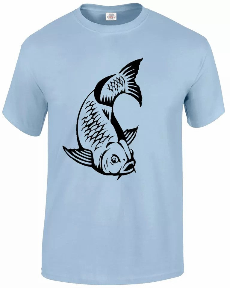 Fishing Print Fisherman MEN'S T-SHIRT KOI BIG SIDE PRINT Fishing Print Fisherman MEN'S T-SHIRT