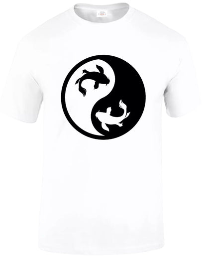 Fishing Fathers Day Fisherman MEN'S T-SHIRT YIN YANG FISH SYMBOL T-SHIRT Fishing Fathers Day Fisherman MEN'S T-SHIRT