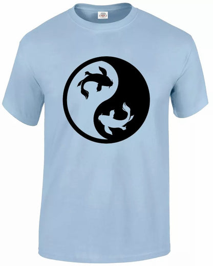 Fishing Print Fisherman MEN'S T-SHIRT YIN YANG FISH SYMBOL T-SHIRT Fishing Print Fisherman MEN'S T-SHIRT