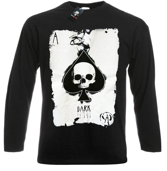 ACE OF SPADES BLACK T-SHIRT - LONG SLEEVE DESIGN ACE OF SPADES BLACK T-SHIRT - LONG SLEEVE DESIGN