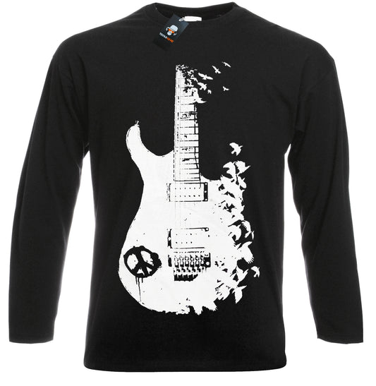 BAND GUITAR  - BLACK LONG SLEEVE T-SHIRT