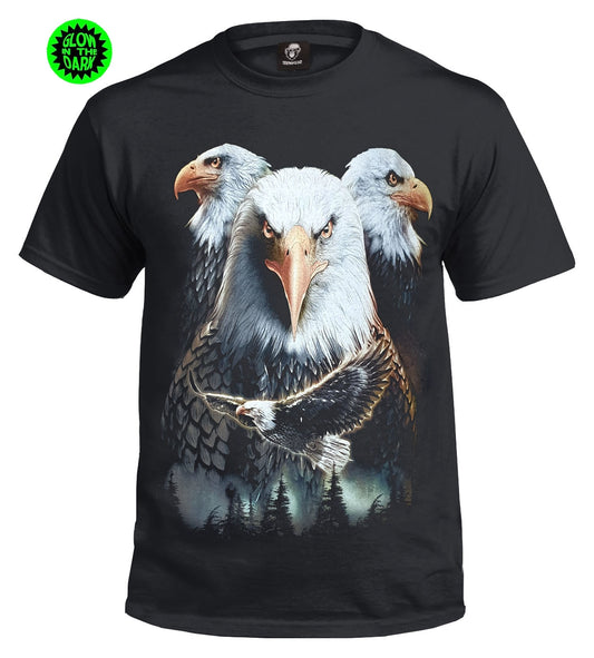 SPIRIT EAGLES- GLOW IN THE DARK BLACK  T-SHIRT