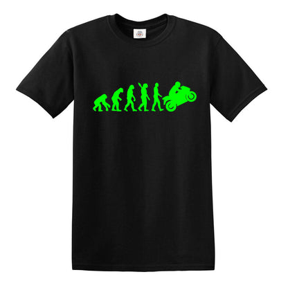 Evolution Of Man To Kawasaki  Black T-Shirt