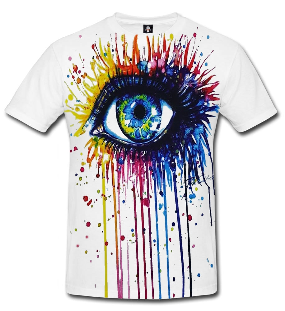 RAINBOW EYE - FULL FULL PRINT - WHITE SUBLIMATION T-SHIRT