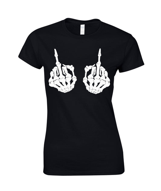 MIDDLE FINGER -  BLACK CAP SLEEVE TOP