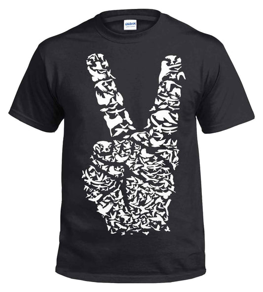 Retro Hippy Peace Sign Logo Black T-Shirt - Stylish Vintage Tee Retro Hippy Peace Sign Logo Black T-Shirt - Stylish Vintage Tee