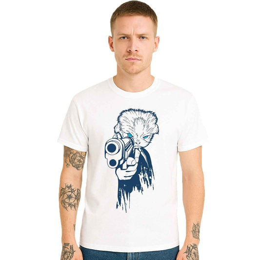 Fearless Cat With Gun |T-Shirt For Men's
