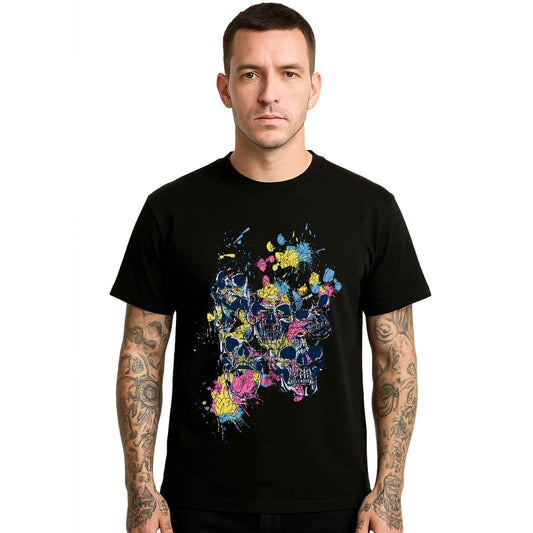 Punk Skull With Colored  |T-Shirt For Men's