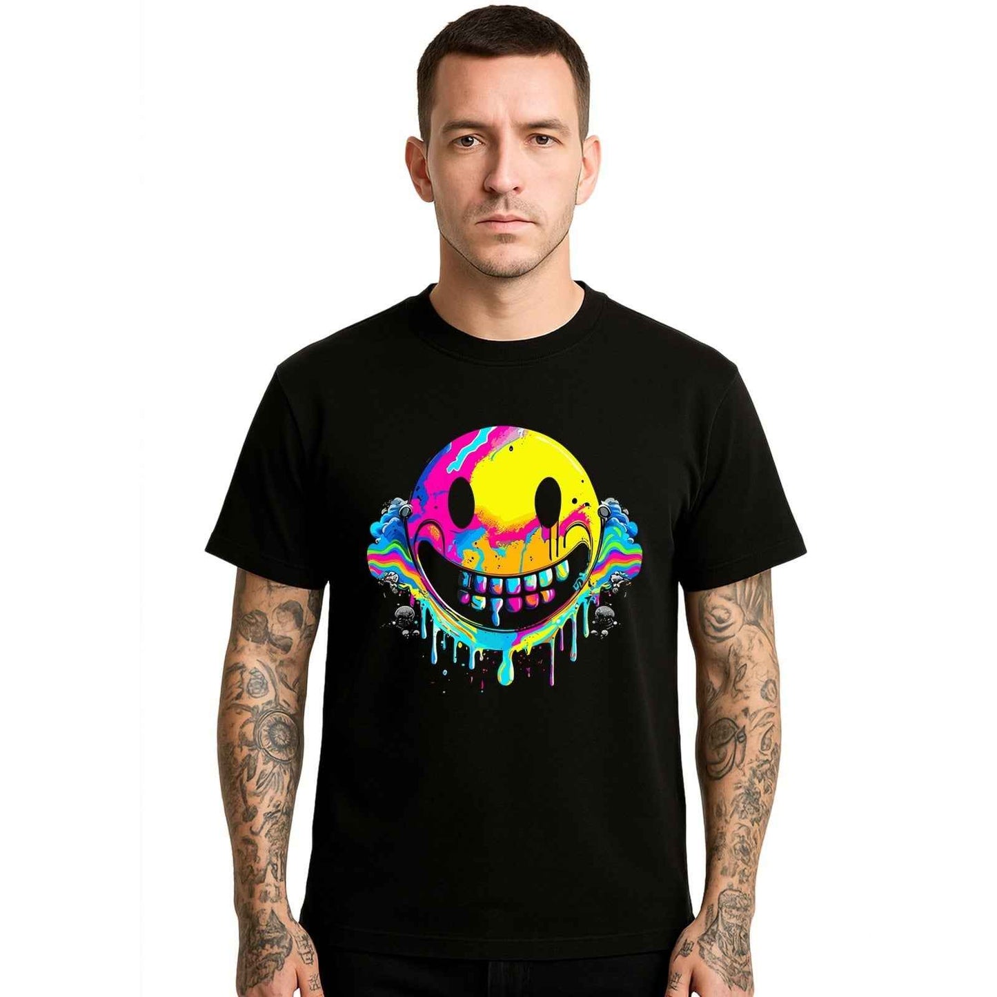 Rainbow Drip Smile Urban |T-Shirt For Men's