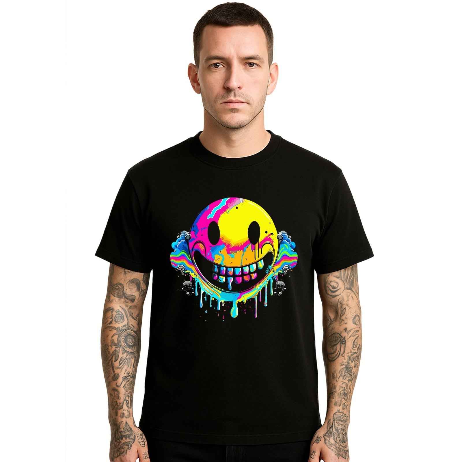 Rainbow Drip Smile Urban |T-Shirt For Men's