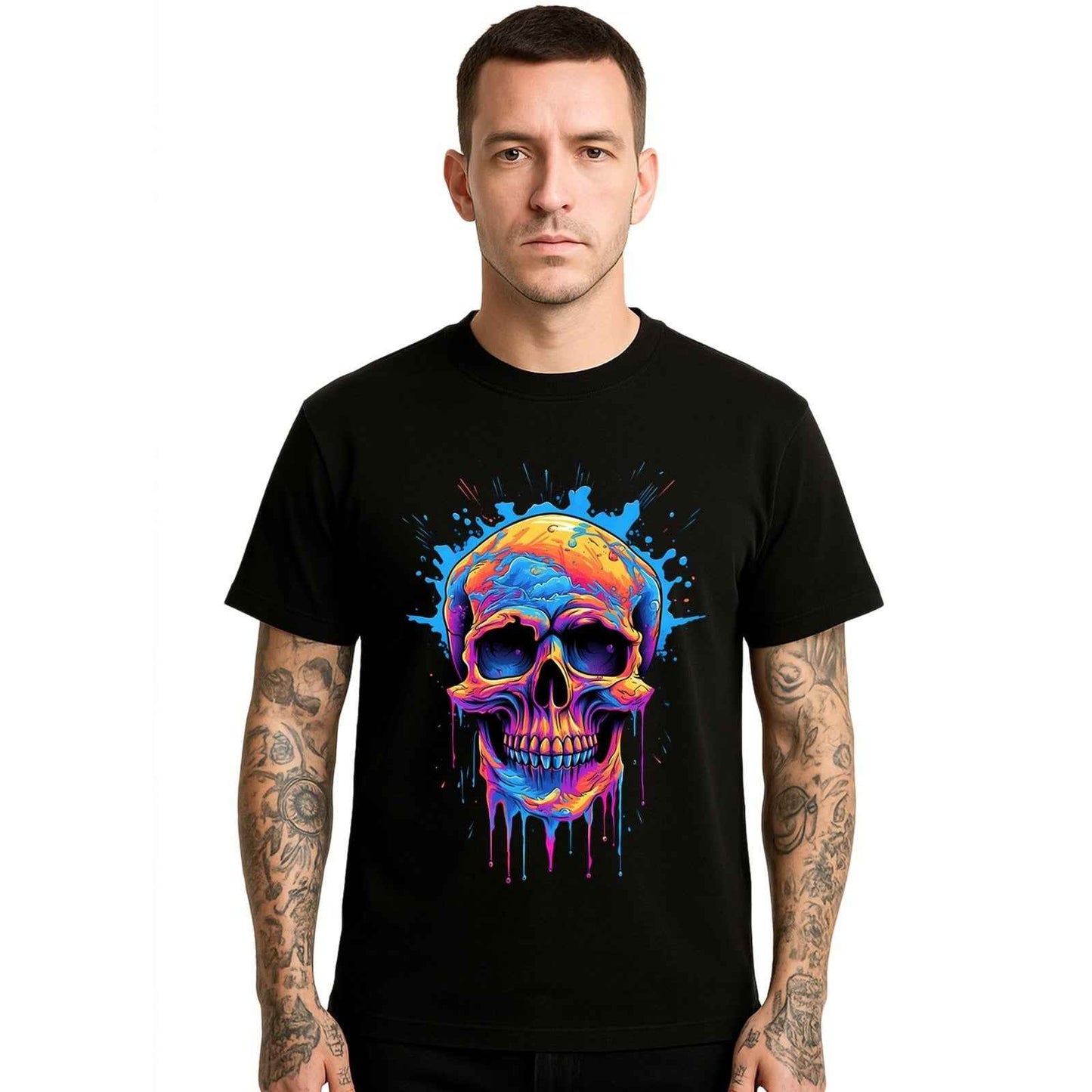 Dripping Skull Colourful |T-Shirt For Men's